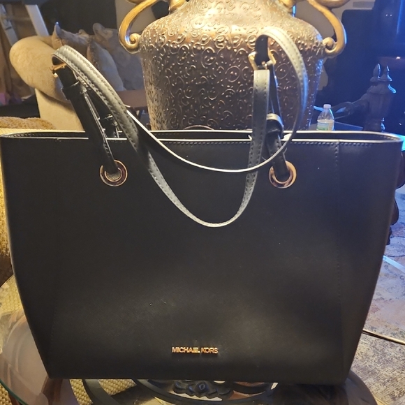 Michael Kors Black Tote with Gold Accents - Picture 1 of 4